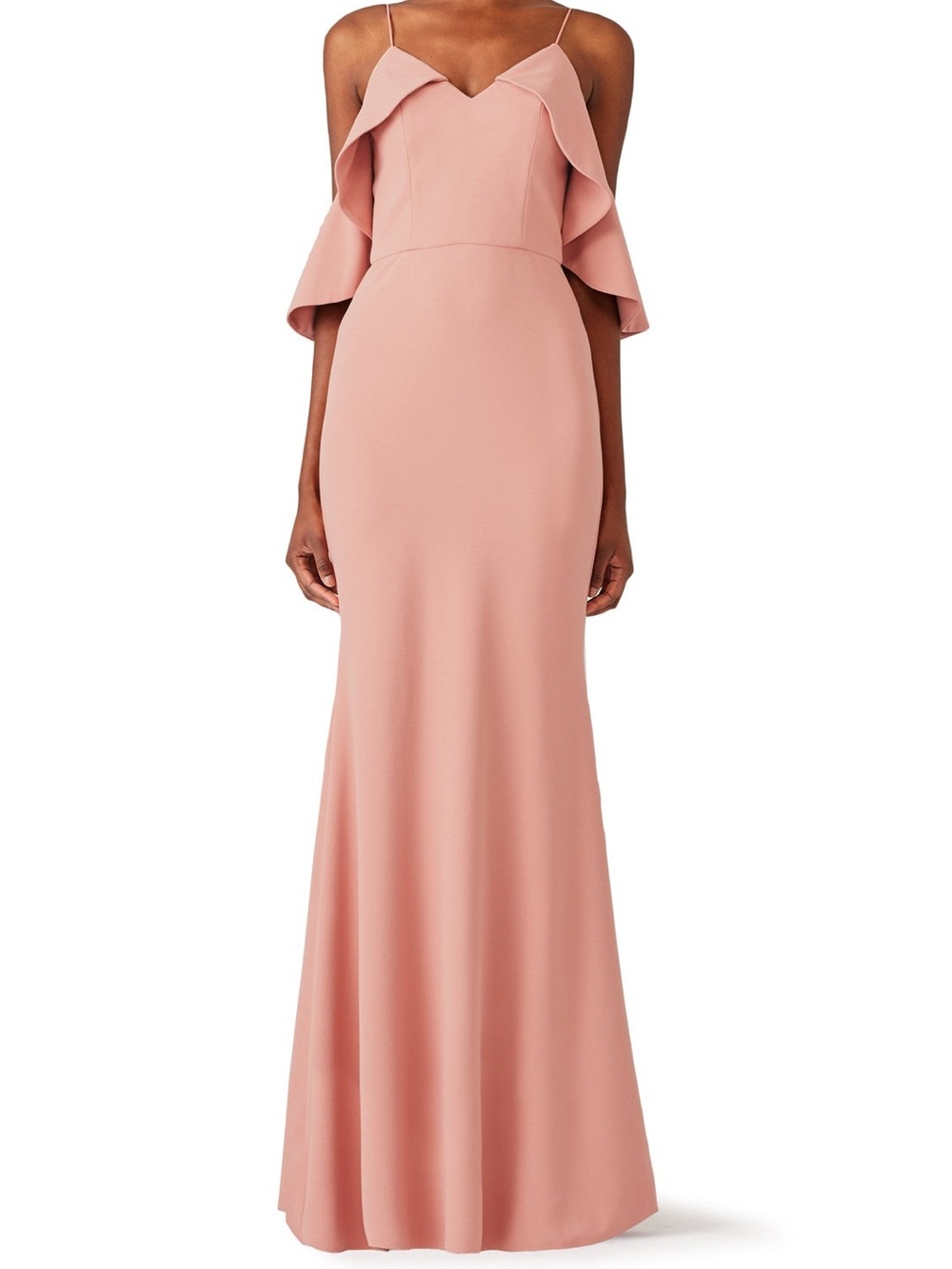Christian Siriano Elegant Pink Cold-Shoulder Maxi Dress Light Pink Size 2